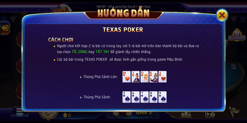 Cách chơi game Texas Poker dễ hiểu nhất